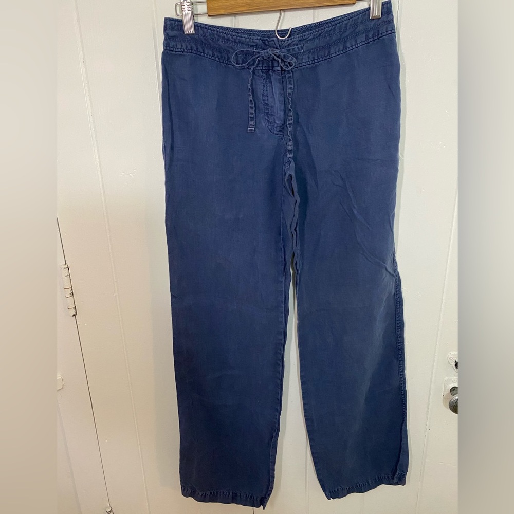 Tommy Bahama 100% Linen Blue Pants Trousers Size 2 Summer Beach Vibes
